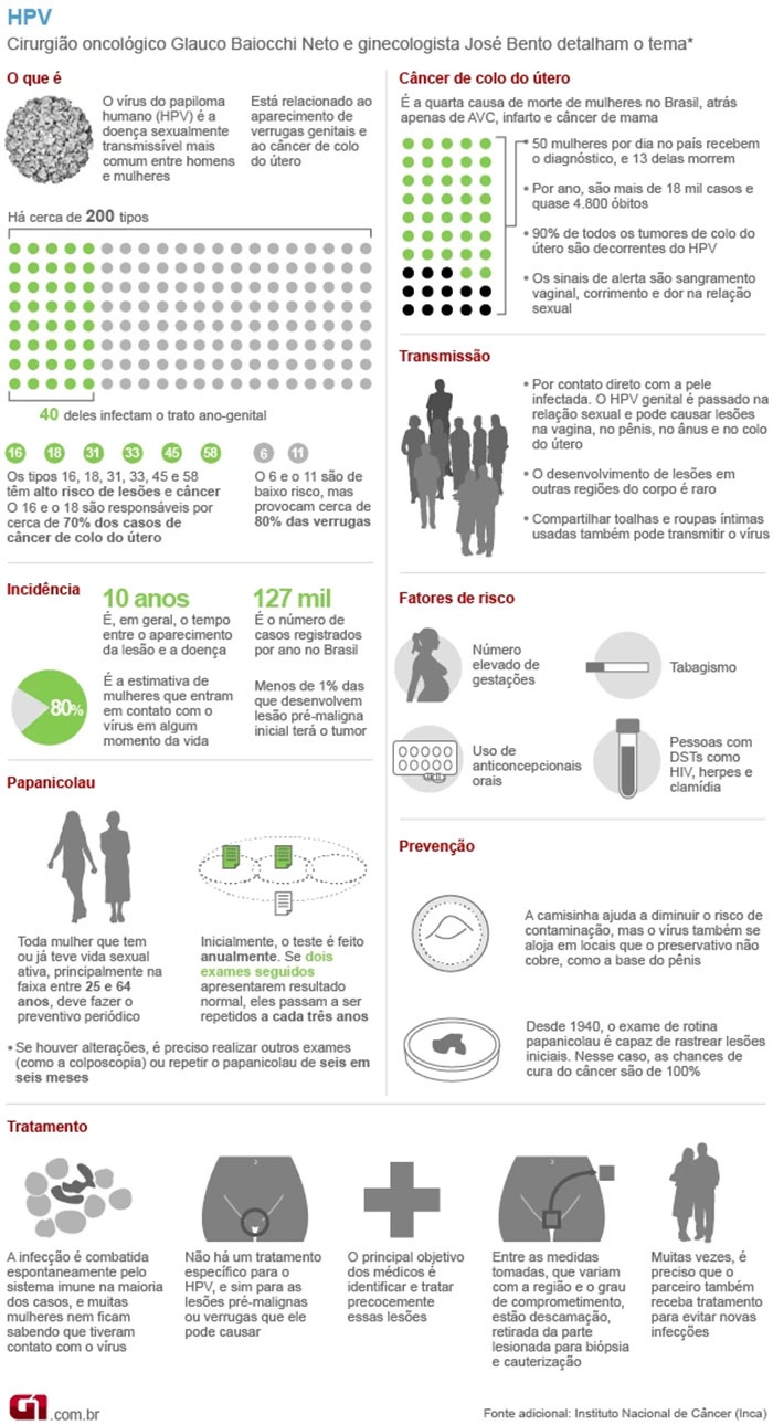 Infográfico sobre HPV